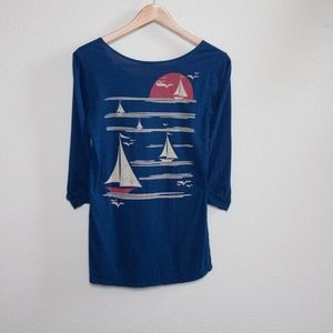 Blue Platypus 3/4 Sleeve Top